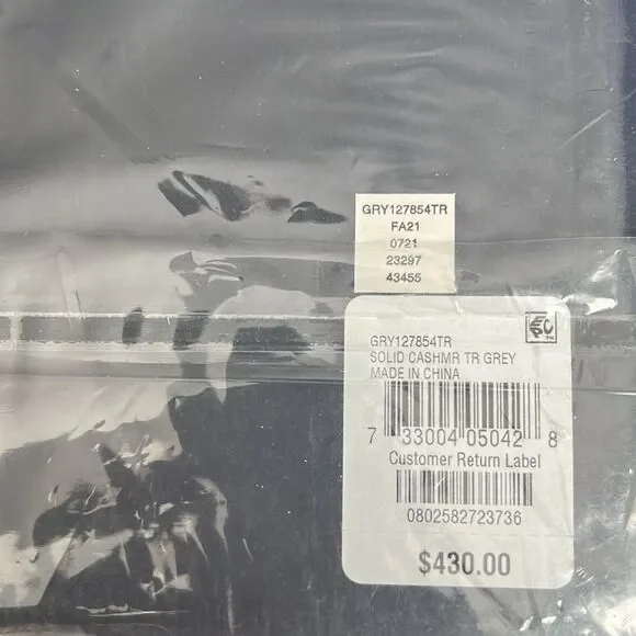 Hudson Park Cashmere/Lambswool Grey Throw, NWT